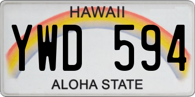HI license plate YWD594