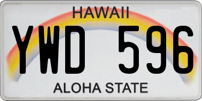 HI license plate YWD596