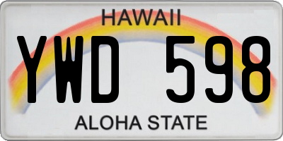 HI license plate YWD598