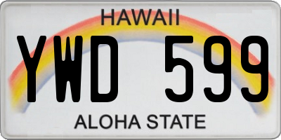 HI license plate YWD599