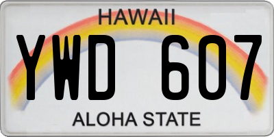 HI license plate YWD607