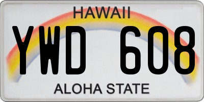 HI license plate YWD608