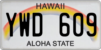 HI license plate YWD609