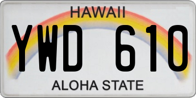 HI license plate YWD610