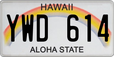 HI license plate YWD614