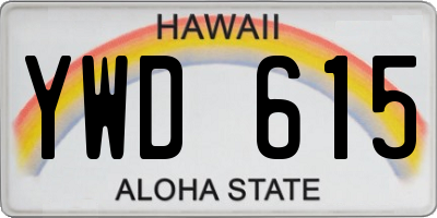 HI license plate YWD615