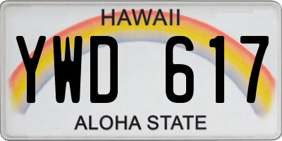 HI license plate YWD617