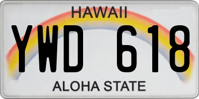 HI license plate YWD618