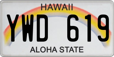 HI license plate YWD619