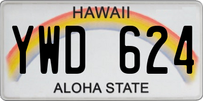 HI license plate YWD624