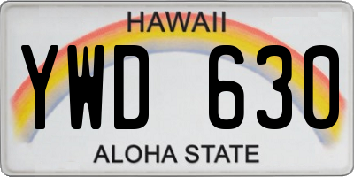 HI license plate YWD630