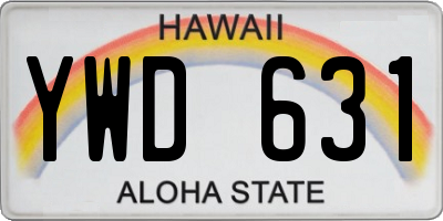 HI license plate YWD631