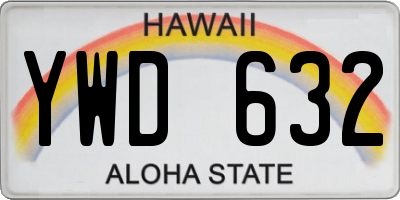 HI license plate YWD632