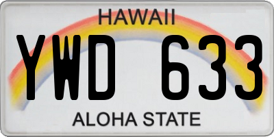 HI license plate YWD633