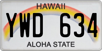 HI license plate YWD634