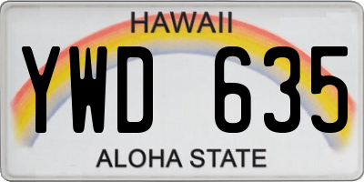 HI license plate YWD635