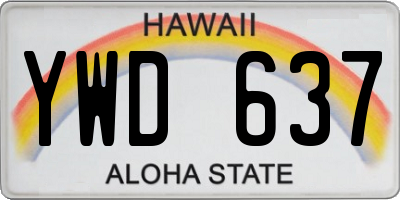 HI license plate YWD637
