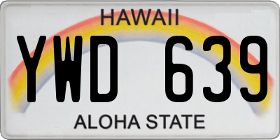 HI license plate YWD639