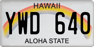 HI license plate YWD640