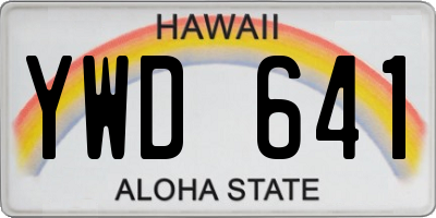 HI license plate YWD641