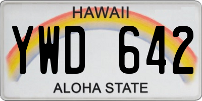 HI license plate YWD642