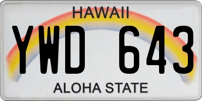 HI license plate YWD643