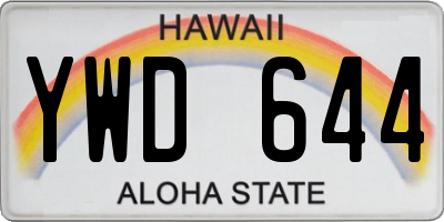 HI license plate YWD644