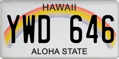 HI license plate YWD646