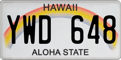 HI license plate YWD648