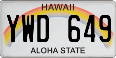 HI license plate YWD649