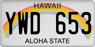 HI license plate YWD653