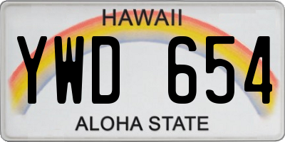 HI license plate YWD654