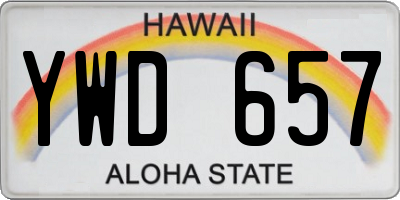 HI license plate YWD657
