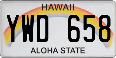 HI license plate YWD658