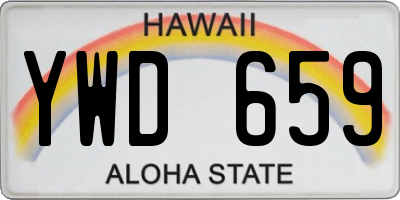 HI license plate YWD659