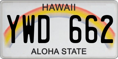 HI license plate YWD662