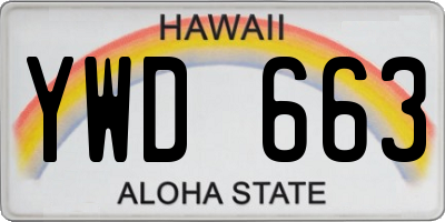 HI license plate YWD663