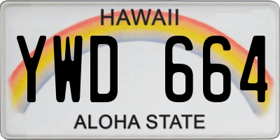 HI license plate YWD664