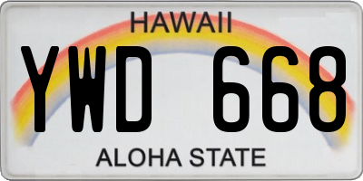 HI license plate YWD668