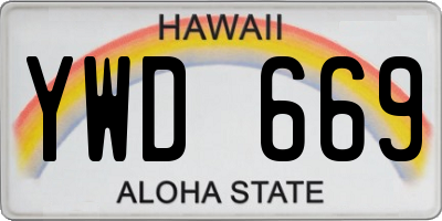 HI license plate YWD669