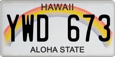 HI license plate YWD673