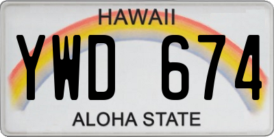HI license plate YWD674