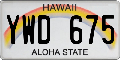 HI license plate YWD675