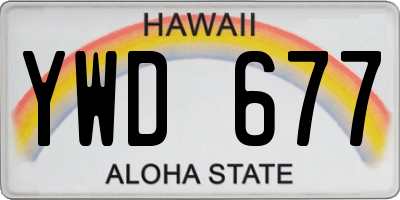 HI license plate YWD677