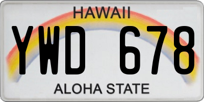 HI license plate YWD678