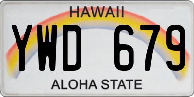 HI license plate YWD679