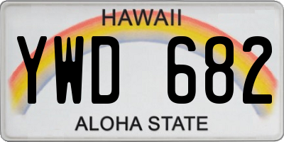 HI license plate YWD682