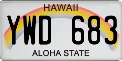 HI license plate YWD683