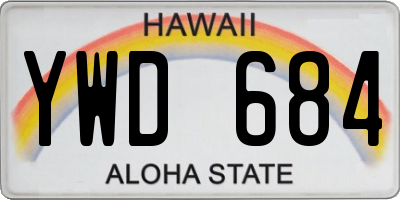 HI license plate YWD684