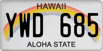 HI license plate YWD685